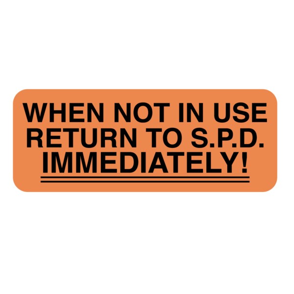 Nevs When not in Use Return toS.P.D.Immediately 7/8"x2-1/4" FlrOrange w/Blk CS-9381 - main